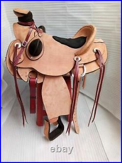 Western Leather Saddle Wade Western Horse Saddle Tack Size (14 in to 18 in)