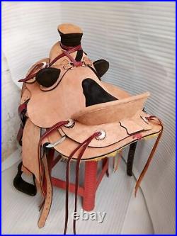 Western Leather Saddle Wade Western Horse Saddle Tack Size (14 in to 18 in)