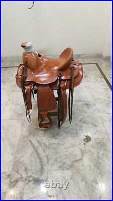 Western Leather Wade Saddle Barrel Racing Horse Tack Size 10 To 20 Inch Seat