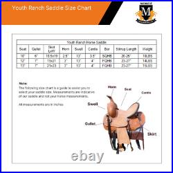 Western Leather Youth Child Horse Pony Kid Ranch Saddle 10 to 13 Free Shipping