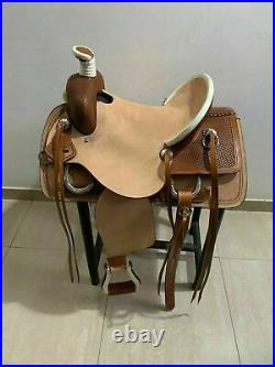 Western Natural Strip Down Leather Hand Tooled Roper Ranch Saddle