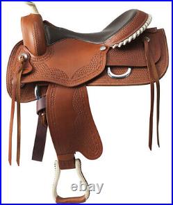 Western Pleasure Trail Horse Saddle In Dark Brown Available Size 15'' 16'' inch
