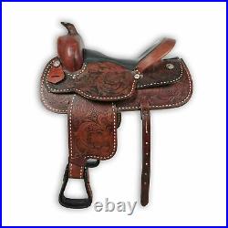 Western Premium Leather Barrel Racing Trail Horse Tack Saddle All Size Free Ship