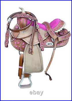 Western Premium Leather Horse Saddle Barrel Racing Equestrian12-18 FREE SHIPPING
