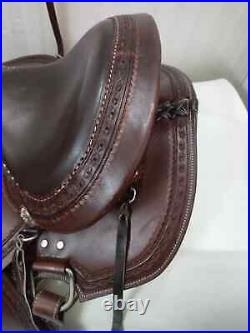 Western Premium Leather Pleasure Trail Horse Saddle Tack Size 14