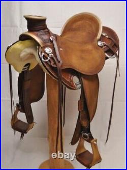 Western Ranch Roping Wade Horse Saddle Tree A Fork Work Leather 12-18 inch MD92