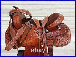 Western Rodeo Saddle 15 16 17 18 Used Horse Trail Barrel Racing Leather Tack Set
