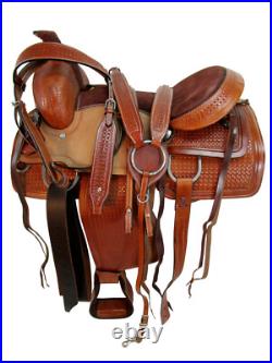 Western Roping Horse Hand Made Leather Saddle 15 16 17 Trail Pleasure Ranch Tack
