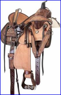 Western Roping Leather Horse Saddle Tack Set 10 Inch To 18 Inch