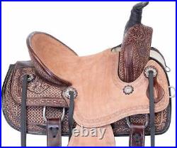 Western Roping Leather Horse Saddle Tack Set 10 Inch To 18 Inch