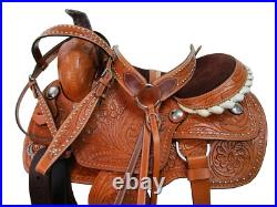 Western Roping Saddle 15 16 17 18 Pleasure Horse Trail Tooled Tack 15 15 16 17