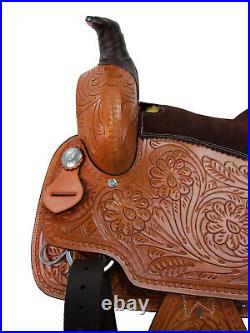 Western Roping Saddle 15 16 17 18 Pleasure Horse Trail Tooled Tack 15 15 16 17