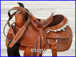 Western Roping Saddle 15 16 17 18 Pleasure Horse Trail Tooled Tack 15 15 16 17