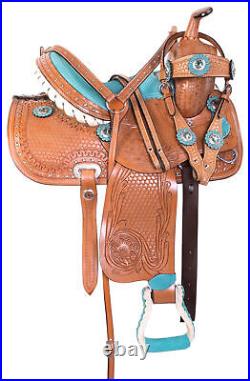 Western Saddle 10 Kid Pleasure Trail Leather Western Mini Pony Tack