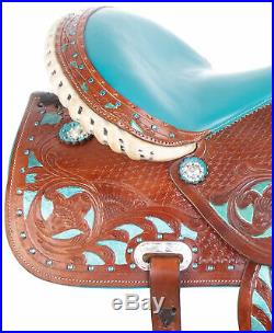 Western Saddle 14 15 16 17 18 Barrel Racer Trail Show Riding Leather Horse Tack
