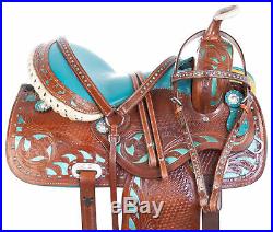 Western Saddle 14 15 16 17 18 Barrel Racer Trail Show Riding Leather Horse Tack