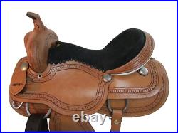 Western Saddle Barrel Racing Horse Pleasure Custom made Leather Tack 18 17 16 15