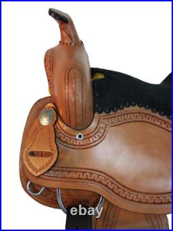Western Saddle Barrel Racing Horse Pleasure Custom made Leather Tack 18 17 16 15