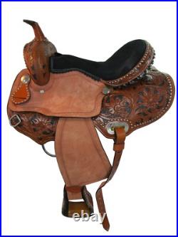 Western Saddle Barrel Racing Trail Pleasure Horse Leather Used Tack 15 16 17