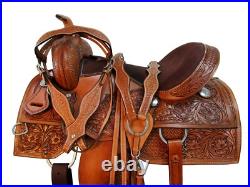 Western Saddle Barrel Racing Used Leather Horse Tack Pleasure Set 15 16 17 15