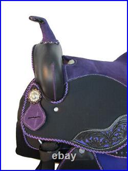 Western Saddle Hand Made Trail Pleasure Horse Racer Synthetic Tack Set 15 16 17