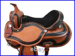Western Saddle Handmade Barrel Racing Pleasure Tooled Leather Tack 15 16 17 18