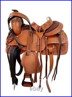 Western Saddle Horse Pleasure Trail Floral Tooled Leather Used Tack 15 16 17 18