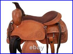 Western Saddle Horse Pleasure Trail Floral Tooled Leather Used Tack 15 16 17 18