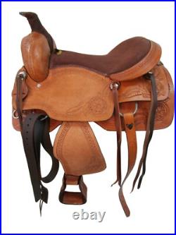Western Saddle Horse Pleasure Trail Floral Tooled Leather Used Tack 15 16 17 18