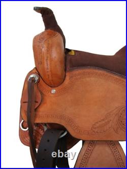 Western Saddle Horse Pleasure Trail Floral Tooled Leather Used Tack 15 16 17 18