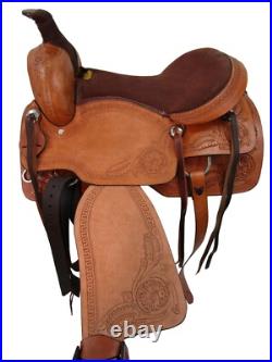 Western Saddle Horse Pleasure Trail Floral Tooled Leather Used Tack 15 16 17 18