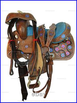 Western Saddle Kids Barrel Racing Pleasure Trail Youth Cowboy Tack Set 10 12 13