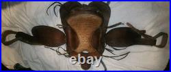 Western Saddle Leather Horse Rider Used Country Cowboy Farm Prop In Kansas City