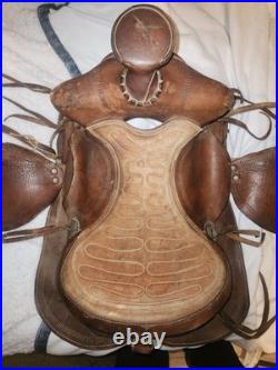 Western Saddle Leather Horse Rider Used Country Cowboy Farm Prop In Kansas City