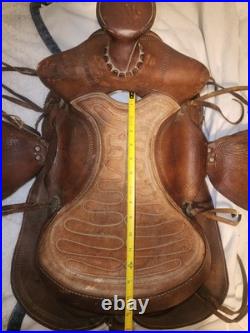 Western Saddle Leather Horse Rider Used Country Cowboy Farm Prop In Kansas City