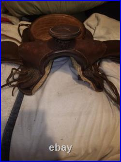 Western Saddle Leather Horse Rider Used Country Cowboy Farm Prop In Kansas City