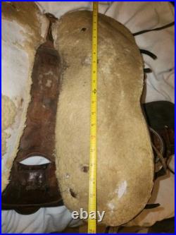 Western Saddle Leather Horse Rider Used Country Cowboy Farm Prop In Kansas City