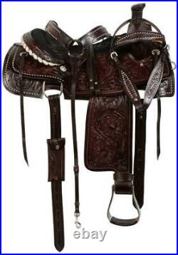 Western Saddle Ranch Roper Leather Handmade Horse Saddle With Free Matching Set