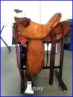 Western Saddle Roping Ranch Equestrian Trail Horse Wade Tree A Fork Tack 10-18