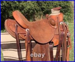 Western Saddle Roping Ranch Equestrian Trail Horse Wade Tree A Fork Tack 10-18