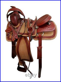 Western Saddle Trail Cowgirl Horse Pleasure Tooled Leather Tack Set 15 16 17 18