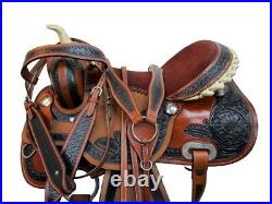 Western Saddle Trail Horse Barrel Racing Pleasure Used Leather Tack 15 16 17 18