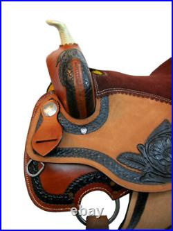 Western Saddle Trail Horse Barrel Racing Pleasure Used Leather Tack 15 16 17 18