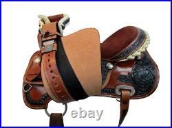 Western Saddle Trail Horse Barrel Racing Pleasure Used Leather Tack 15 16 17 18
