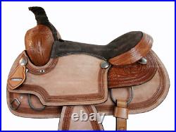 Western Saddle Used Pleasure Horse Trail Tooled Leather Tack 15 16 17 18