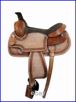 Western Saddle Used Pleasure Horse Trail Tooled Leather Tack 15 16 17 18