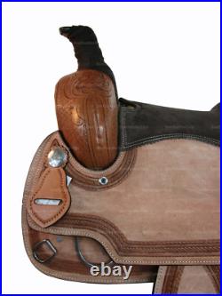 Western Saddle Used Pleasure Horse Trail Tooled Leather Tack 15 16 17 18