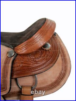 Western Saddle Used Pleasure Horse Trail Tooled Leather Tack 15 16 17 18