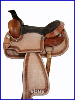 Western Saddle Used Pleasure Horse Trail Tooled Leather Tack 15 16 17 18