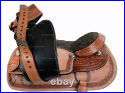 Western Saddle Used Pleasure Horse Trail Tooled Leather Tack 15 16 17 18